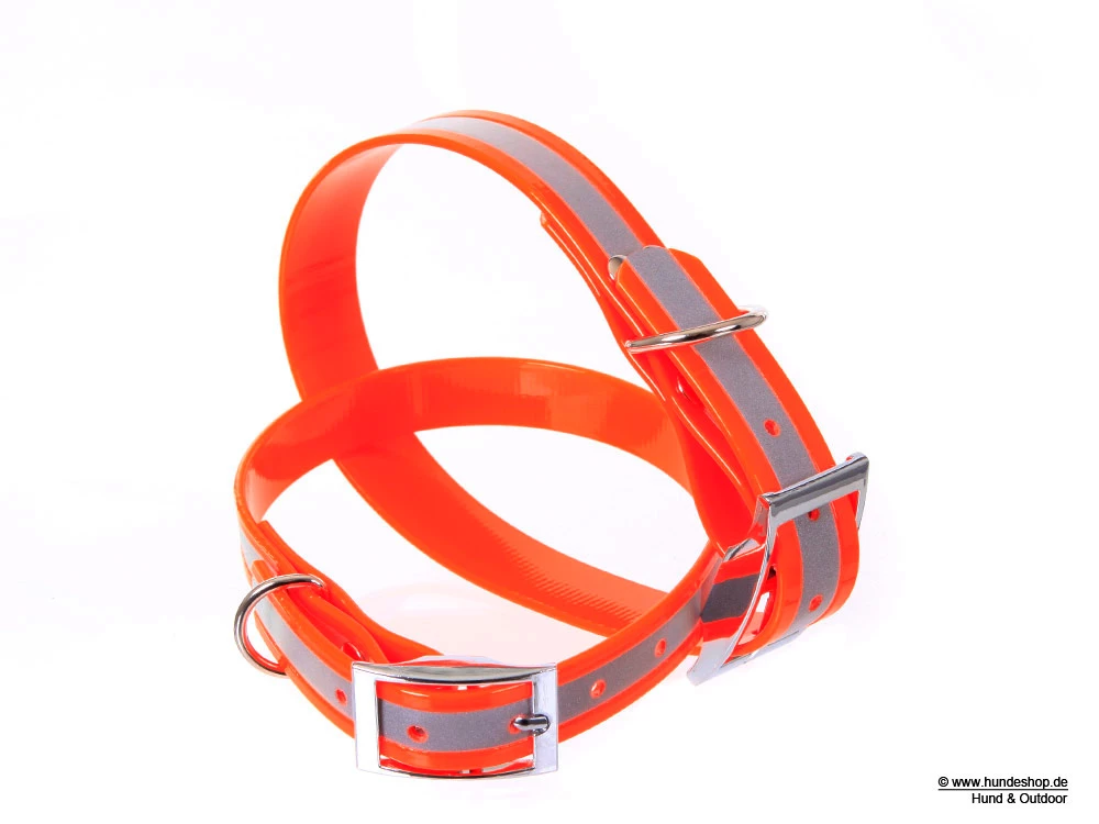 Relaxoo Biothane Reflex Hundehalsband Orange 19mm Breit 2 Relaxoo Biothane Reflex Hundehalsband Orange 19mm Breit – Bild 2