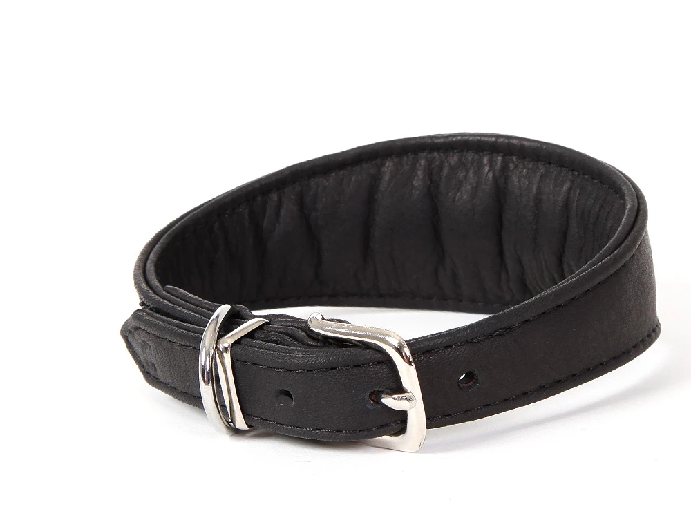 Windhunde Halsband Luxor Nappaleder Schwarz 2 Windhunde Halsband Luxor Nappaleder Schwarz – Bild 2