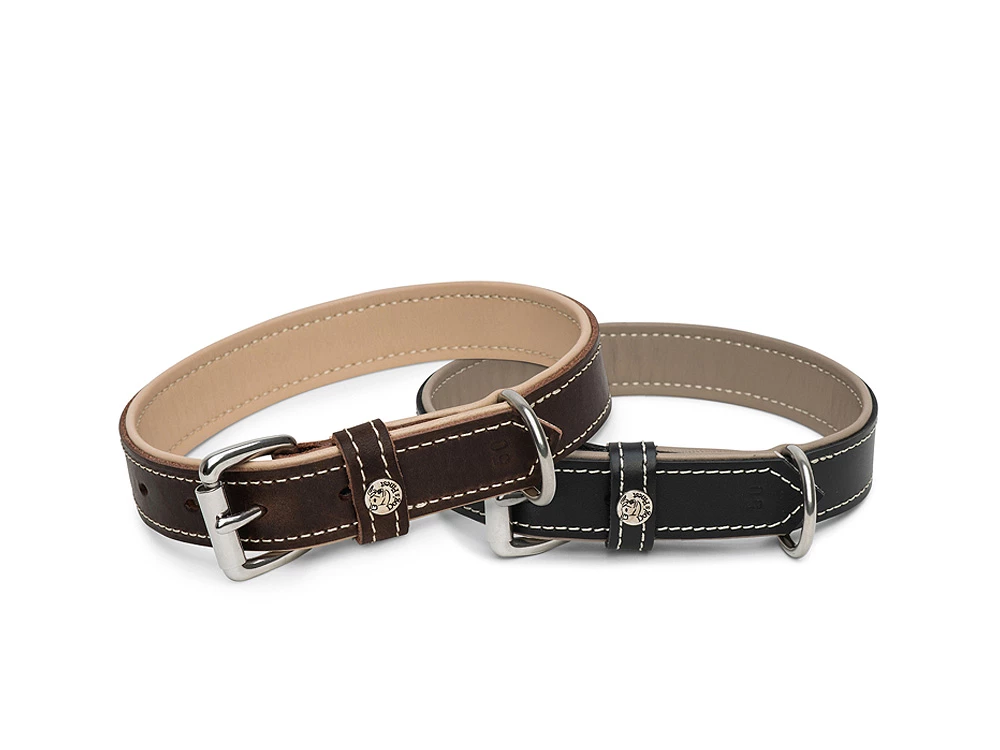 Hundehalsband Traumfänger Rind-Lammleder Schwarz/kiesel 2 Hundehalsband Traumfänger Rind-Lammleder Schwarz/kiesel – Bild 2