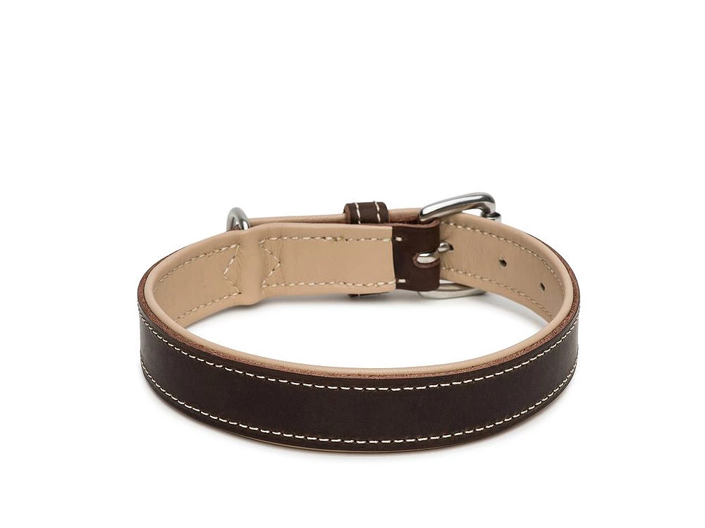 Hundehalsband Traumfänger Rind-Lammleder Havanna/creme 1 Hundehalsband Traumfänger Rind-Lammleder Havanna/creme