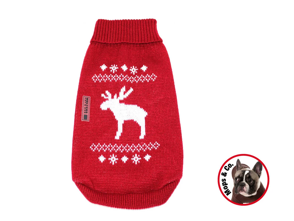 Wolters Strickpullover Elch Für Mops & Co. 1 Wolters Strickpullover Elch Für Mops & Co.