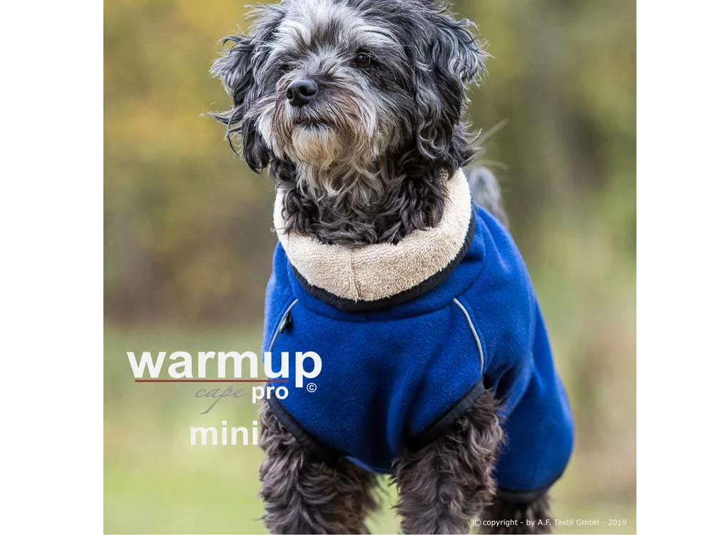Warmup Cape Pro Mini Hundemantel & Bademantel Dunkelblau 2 Warmup Cape Pro Mini Hundemantel & Bademantel Dunkelblau – Bild 2