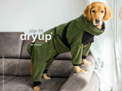 Dryup Body Zip.fit Hundebademantel Moos