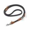 Elchleder Hundeleine Schwarz/cognac